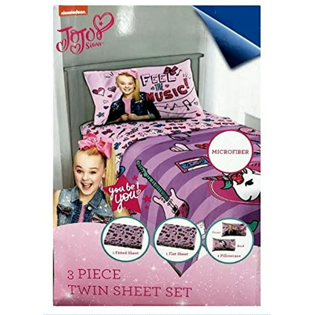Jay Franco Nickelodeon JoJo Siwa Sprinkles & Ice Cream Twin Sheet Set Fade Resistant Microfiber Sheets Official Nickelodeon Product 3 Piece Set Super Soft and Cozy Kid’s Bedding 